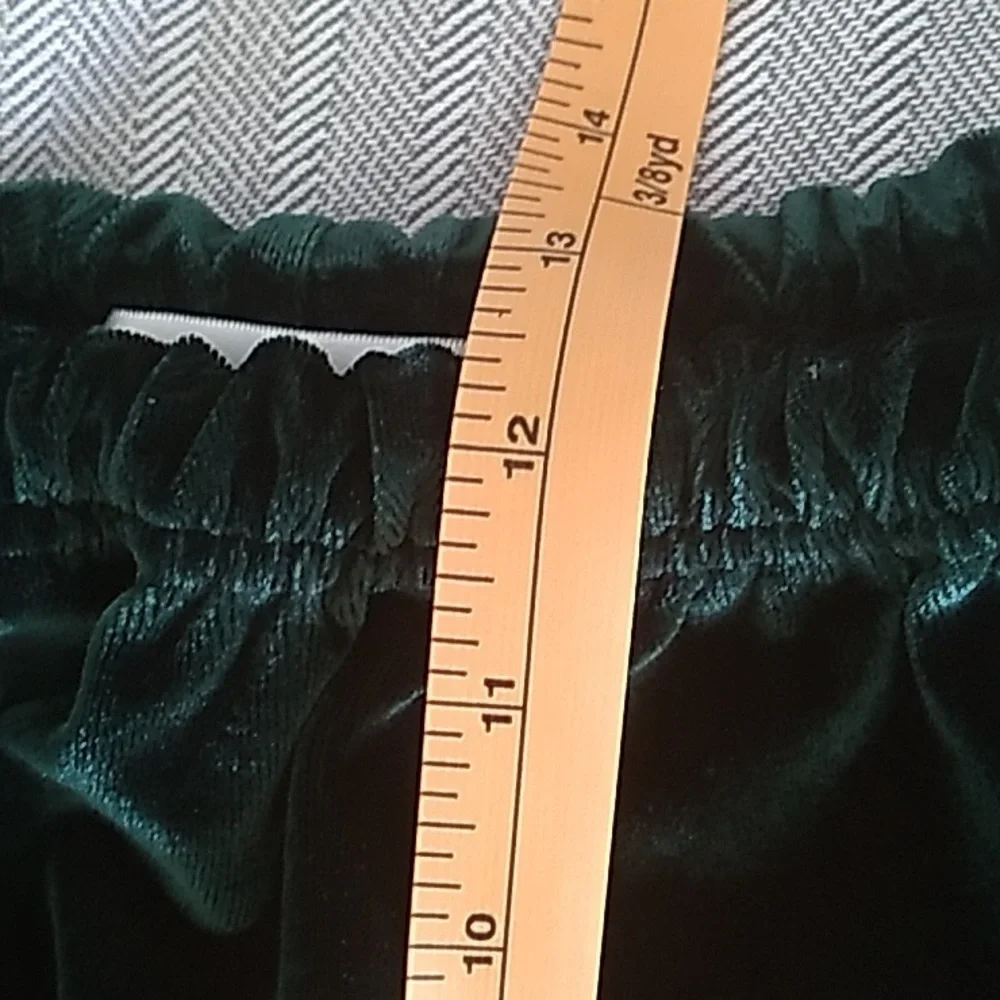 Valenti Women's Size Small Forest/Hunter Green Velvet Pull On Pants *Altered* - Picture 10 of 13
